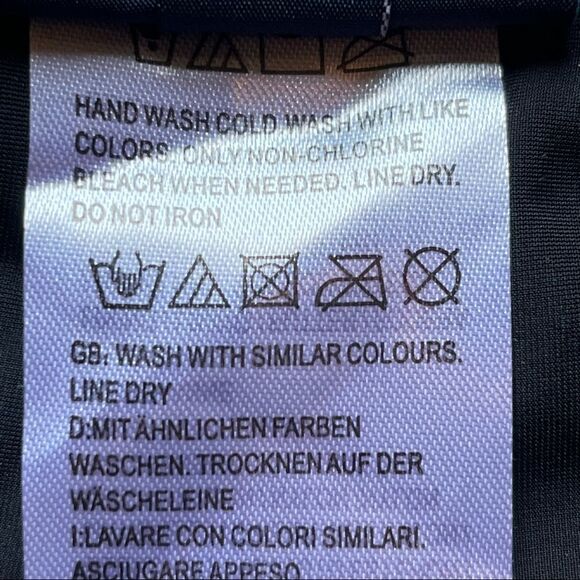 Perona NWT 2 piece swim suit 18W top Blk/grn/ylw fronds, shorts black side ties - Picture 10 of 12